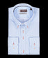 Blauw-wit geruit oxford overhemd met button-down